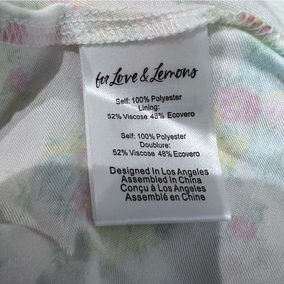 For Love & Lemons NWT Becky Floral Appliqué Mini Dress Strappy Plunging White XL - Picture 14 of 16